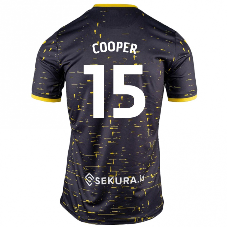 Kids Football Naomi Cooper #15 Black Yellow Away Jersey 2024/25 T-Shirt