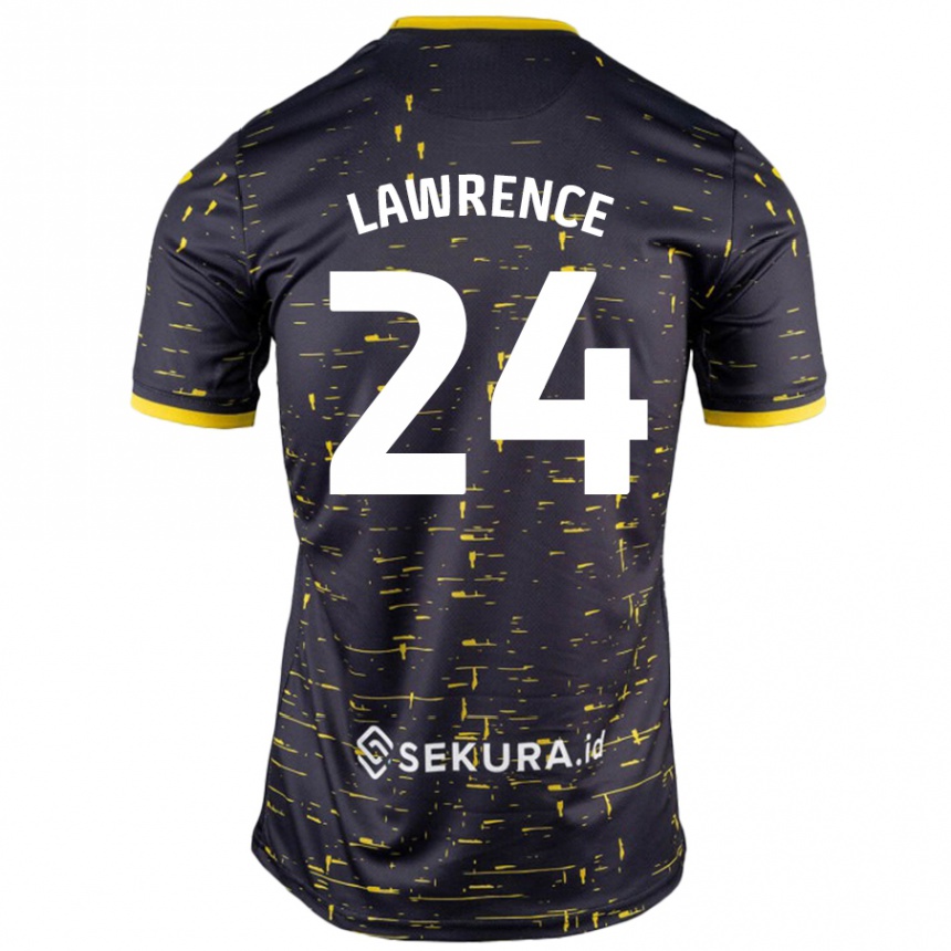 Kids Football Rachel Lawrence #24 Black Yellow Away Jersey 2024/25 T-Shirt