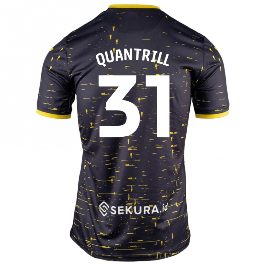 Kids Football Sarah Quantrill #31 Black Yellow Away Jersey 2024/25 T-Shirt