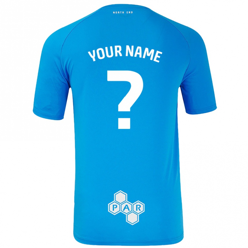 Kids Football Your Name #0 Sky Blue Away Jersey 2024/25 T-Shirt