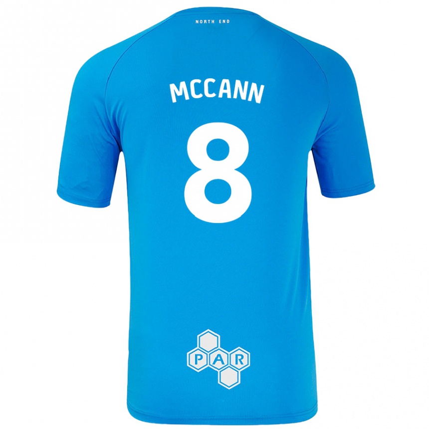 Kids Football Ali Mccann #8 Sky Blue Away Jersey 2024/25 T-Shirt