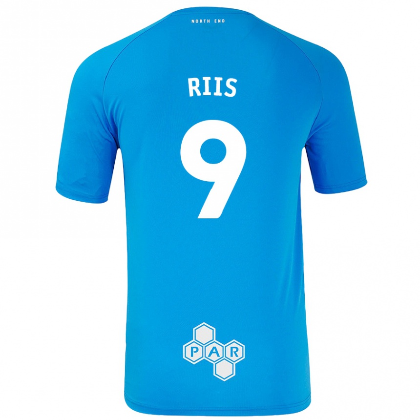 Kids Football Emil Riis #9 Sky Blue Away Jersey 2024/25 T-Shirt