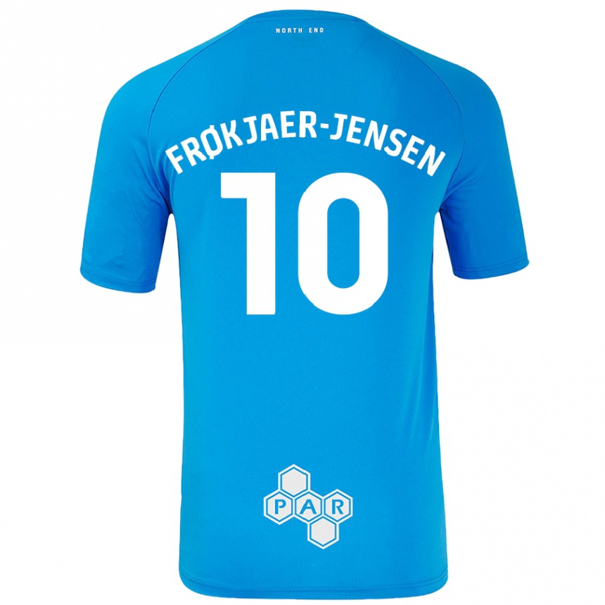 Kids Football Mads Frøkjaer-Jensen #10 Sky Blue Away Jersey 2024/25 T-Shirt