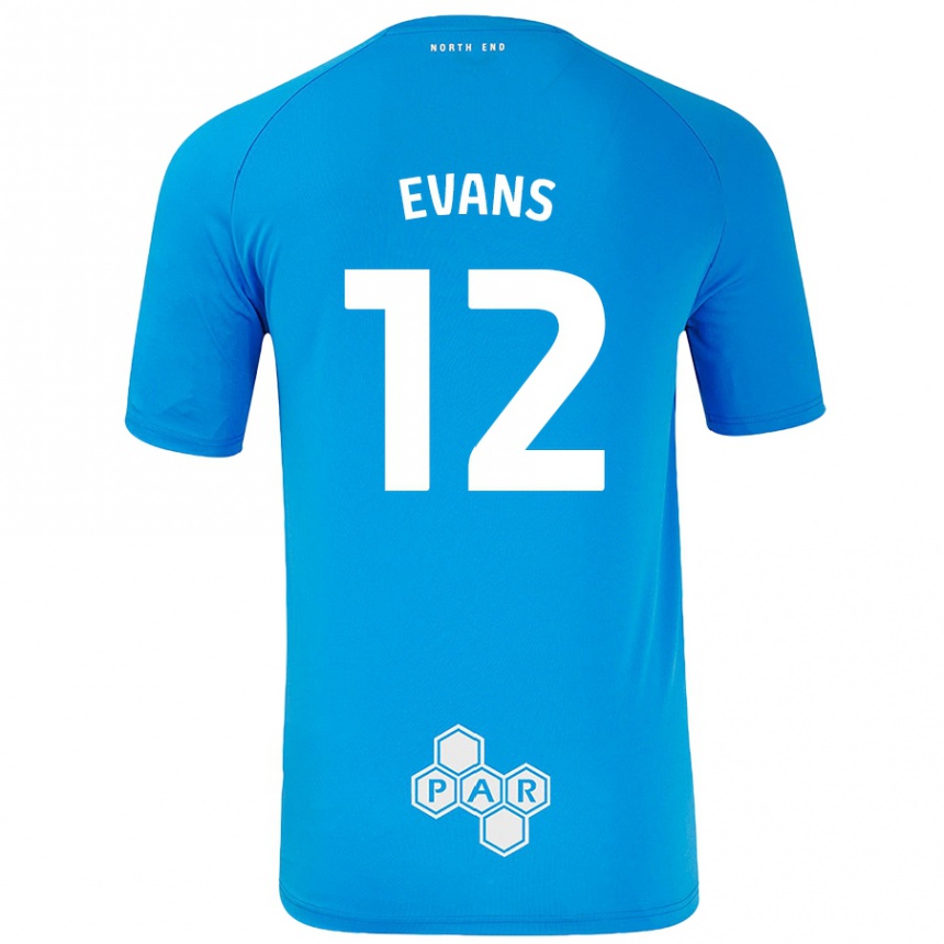 Kids Football Ched Evans #12 Sky Blue Away Jersey 2024/25 T-Shirt