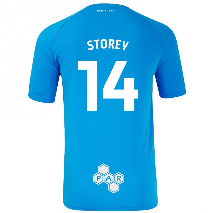 Kids Football Jordan Storey #14 Sky Blue Away Jersey 2024/25 T-Shirt