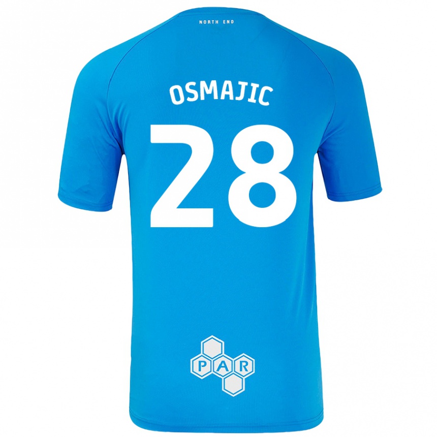 Kids Football Milutin Osmajic #28 Sky Blue Away Jersey 2024/25 T-Shirt