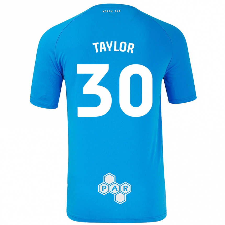 Kids Football Kian Taylor #30 Sky Blue Away Jersey 2024/25 T-Shirt