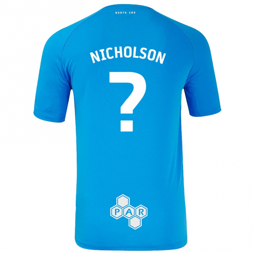 Kids Football Joseph Nicholson #0 Sky Blue Away Jersey 2024/25 T-Shirt