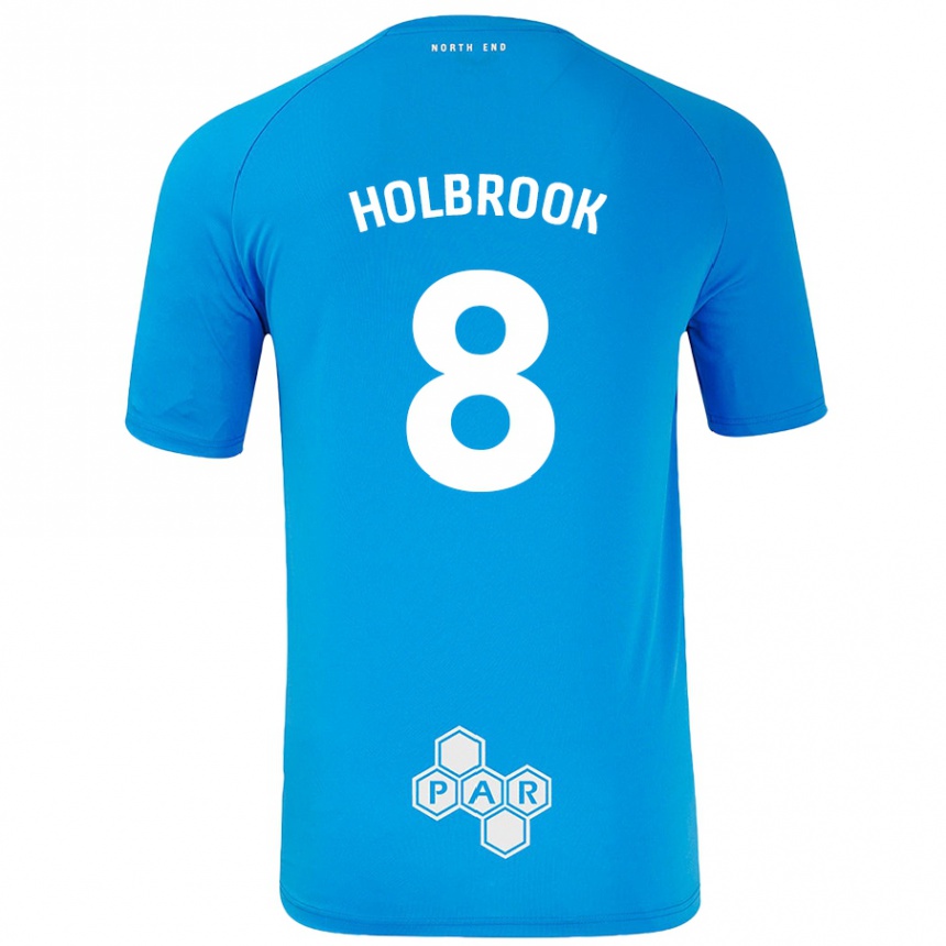 Kids Football Jess Holbrook #8 Sky Blue Away Jersey 2024/25 T-Shirt