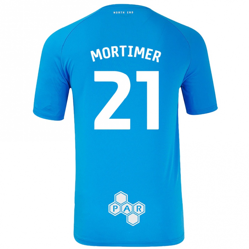 Kids Football Jodie Mortimer #21 Sky Blue Away Jersey 2024/25 T-Shirt