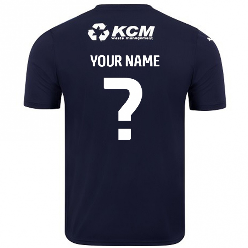 Kids Football Your Name #0 Navy Blue Away Jersey 2024/25 T-Shirt