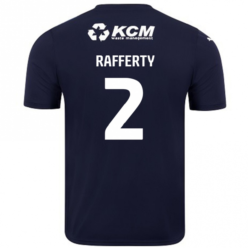 Kids Football Joe Rafferty #2 Navy Blue Away Jersey 2024/25 T-Shirt