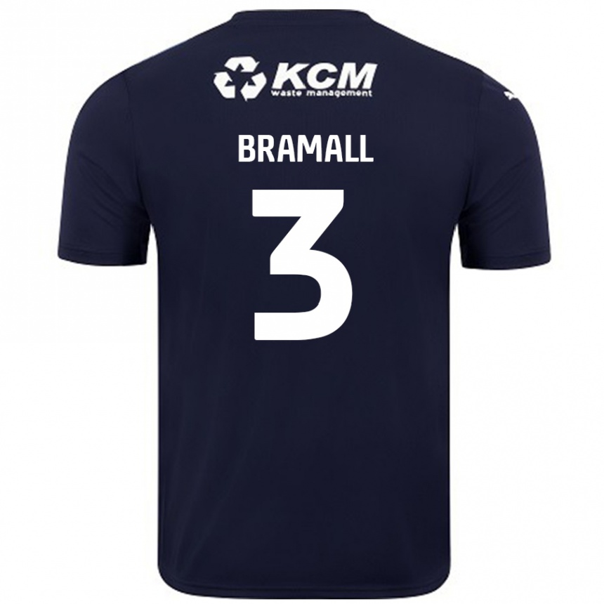 Kids Football Cohen Bramall #3 Navy Blue Away Jersey 2024/25 T-Shirt