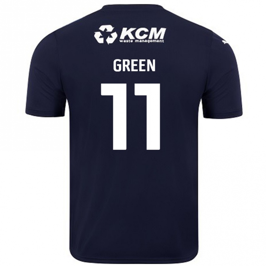 Kids Football Andre Green #11 Navy Blue Away Jersey 2024/25 T-Shirt