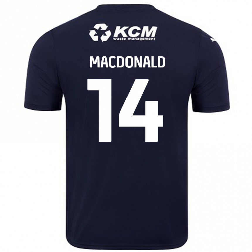 Kids Football Alex Macdonald #14 Navy Blue Away Jersey 2024/25 T-Shirt