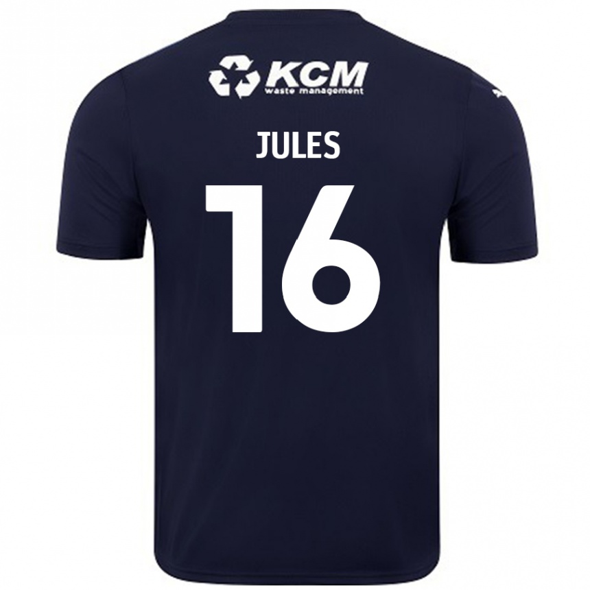 Kids Football Zak Jules #16 Navy Blue Away Jersey 2024/25 T-Shirt