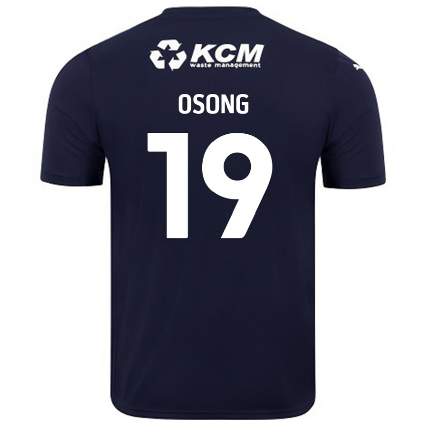 Kids Football Detlef Esapa Osong #19 Navy Blue Away Jersey 2024/25 T-Shirt