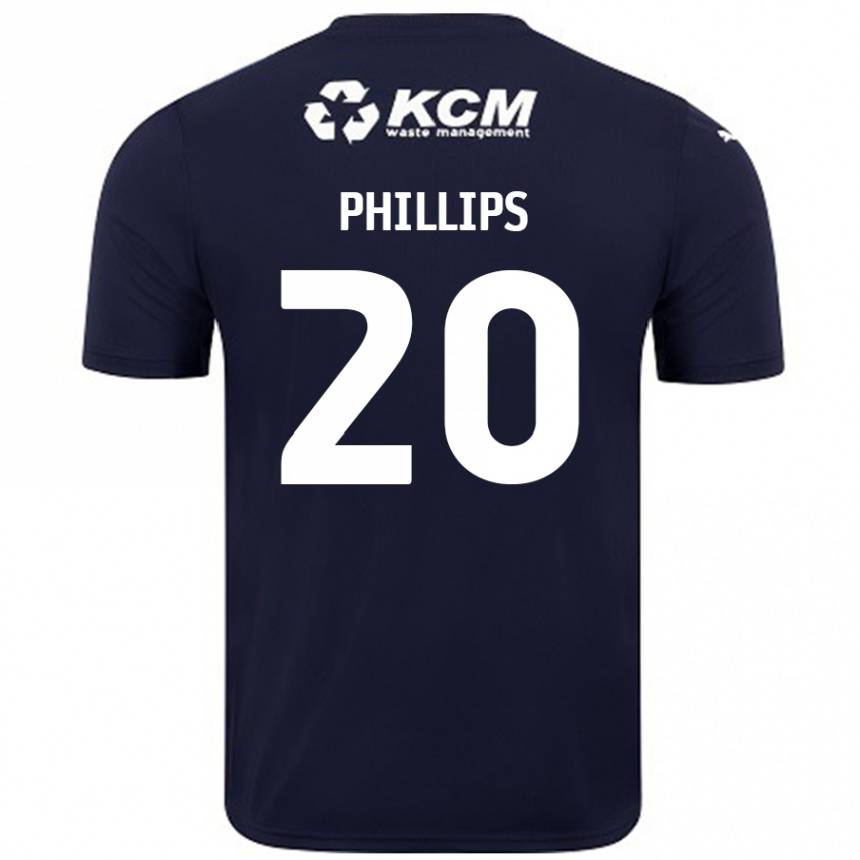 Kids Football Dillon Phillips #20 Navy Blue Away Jersey 2024/25 T-Shirt