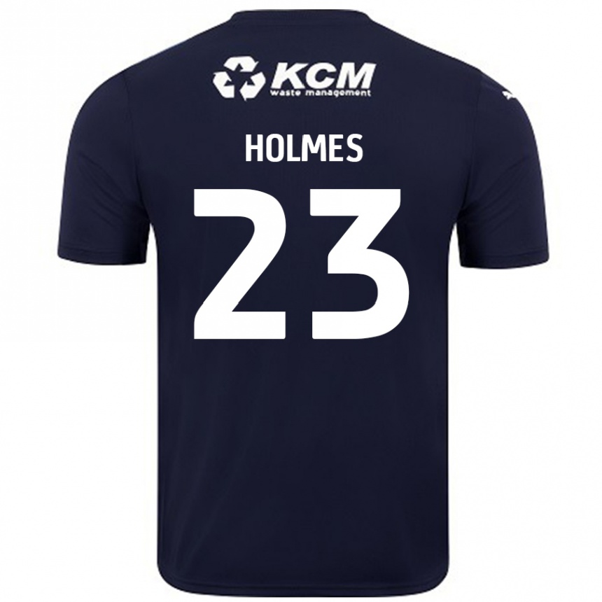 Kids Football Jack Holmes #23 Navy Blue Away Jersey 2024/25 T-Shirt