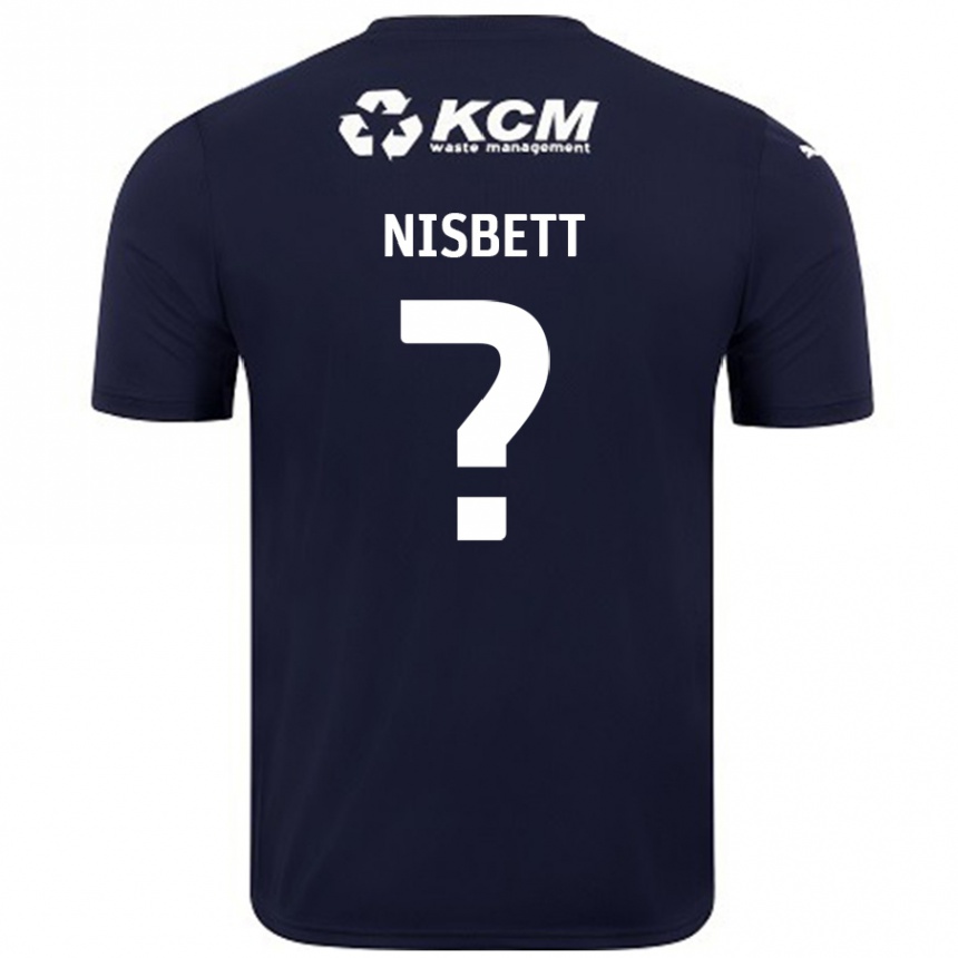 Kids Football Kanye Nisbett #0 Navy Blue Away Jersey 2024/25 T-Shirt