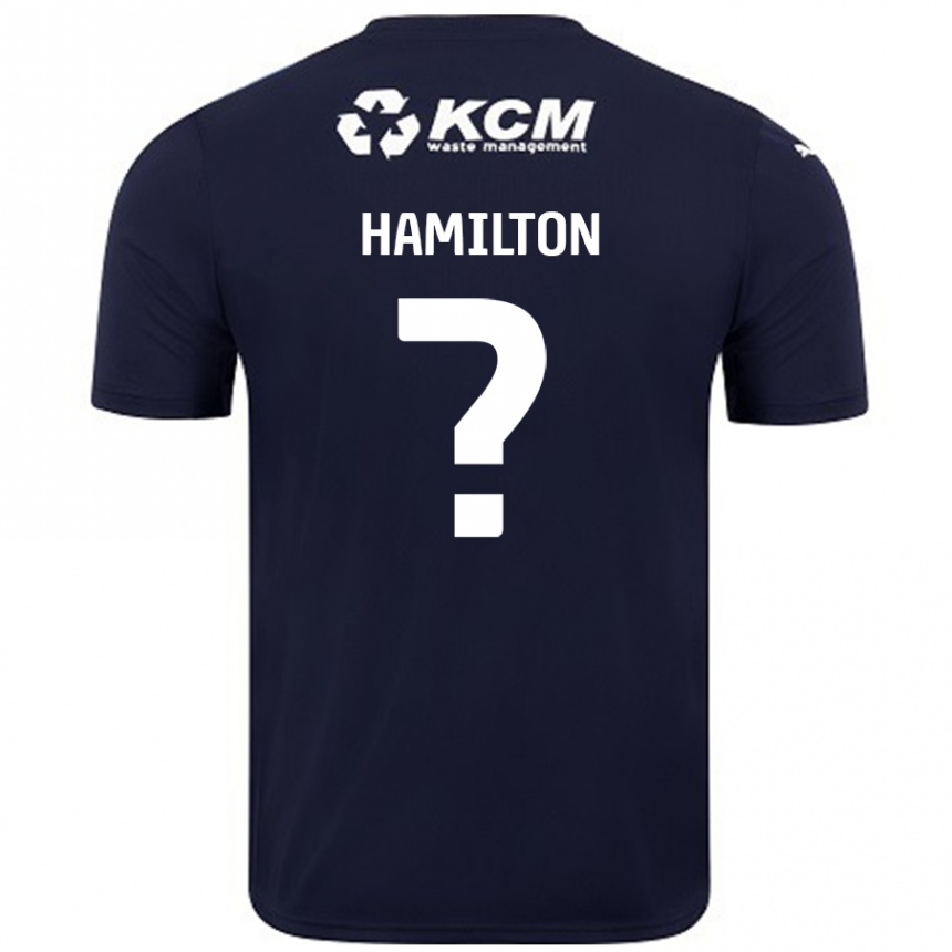 Kids Football Bailey Hamilton #0 Navy Blue Away Jersey 2024/25 T-Shirt