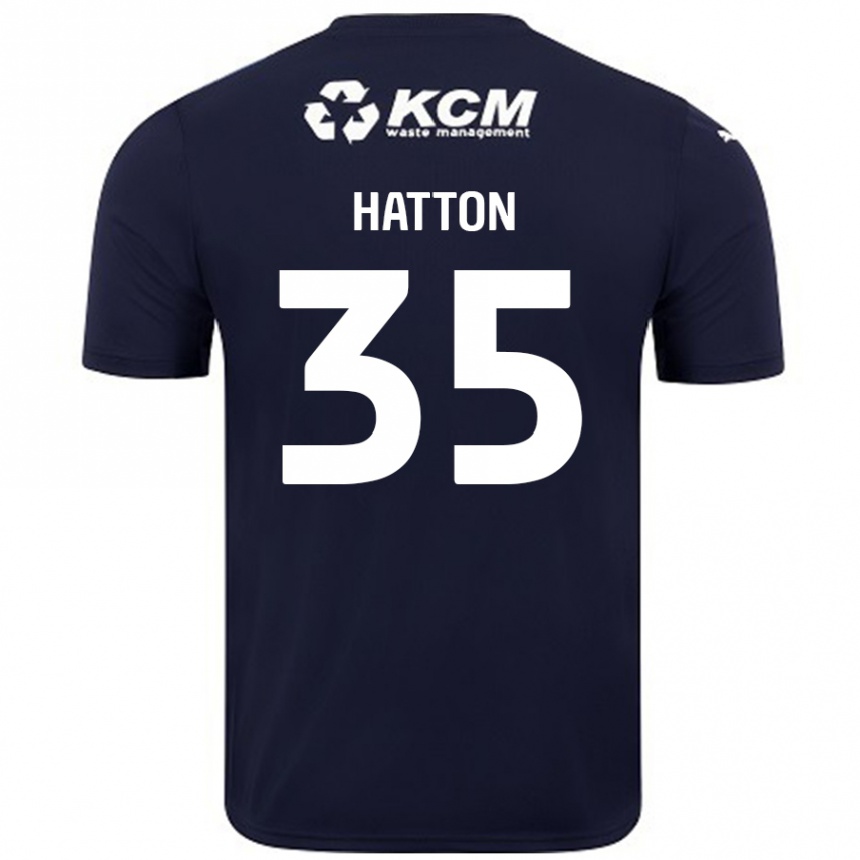 Kids Football Ben Hatton #35 Navy Blue Away Jersey 2024/25 T-Shirt