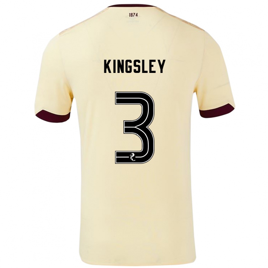 Kids Football Stephen Kingsley #3 Cream Burgundy Away Jersey 2024/25 T-Shirt