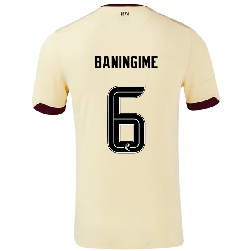 Kids Football Beni Baningime #6 Cream Burgundy Away Jersey 2024/25 T-Shirt