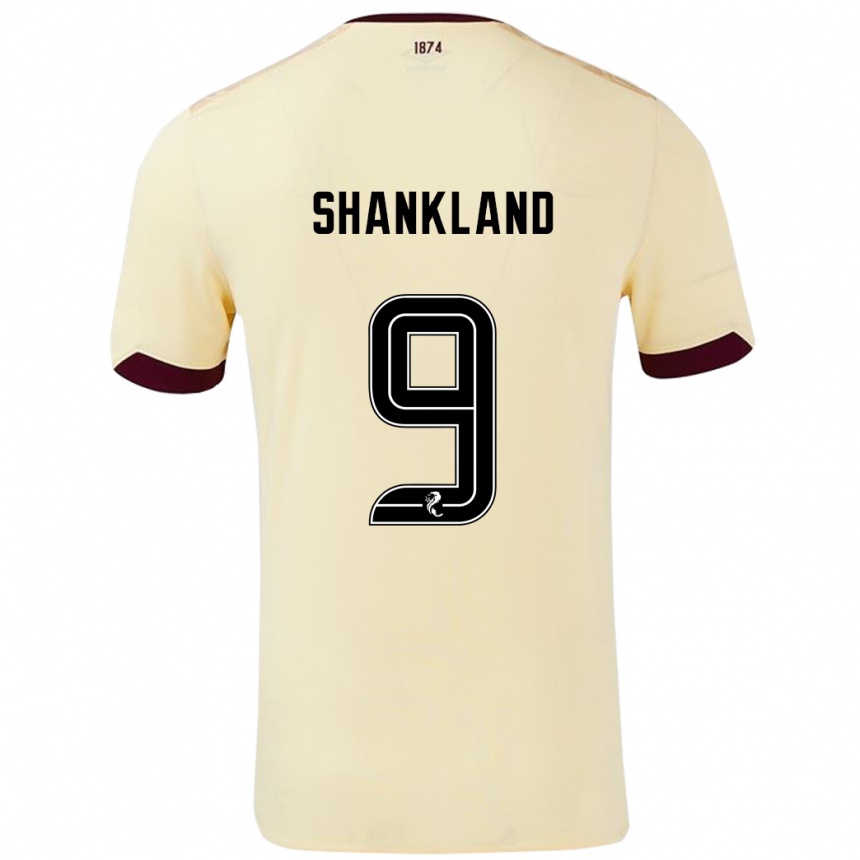 Kids Football Lawrence Shankland #9 Cream Burgundy Away Jersey 2024/25 T-Shirt