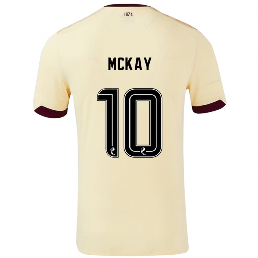 Kids Football Barrie Mckay #10 Cream Burgundy Away Jersey 2024/25 T-Shirt