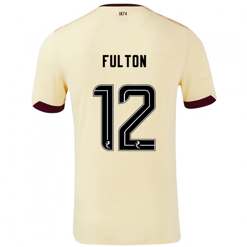 Kids Football Ryan Fulton #12 Cream Burgundy Away Jersey 2024/25 T-Shirt