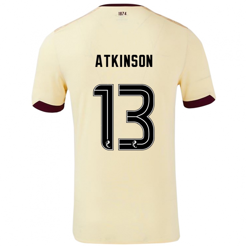 Kids Football Nathaniel Atkinson #13 Cream Burgundy Away Jersey 2024/25 T-Shirt