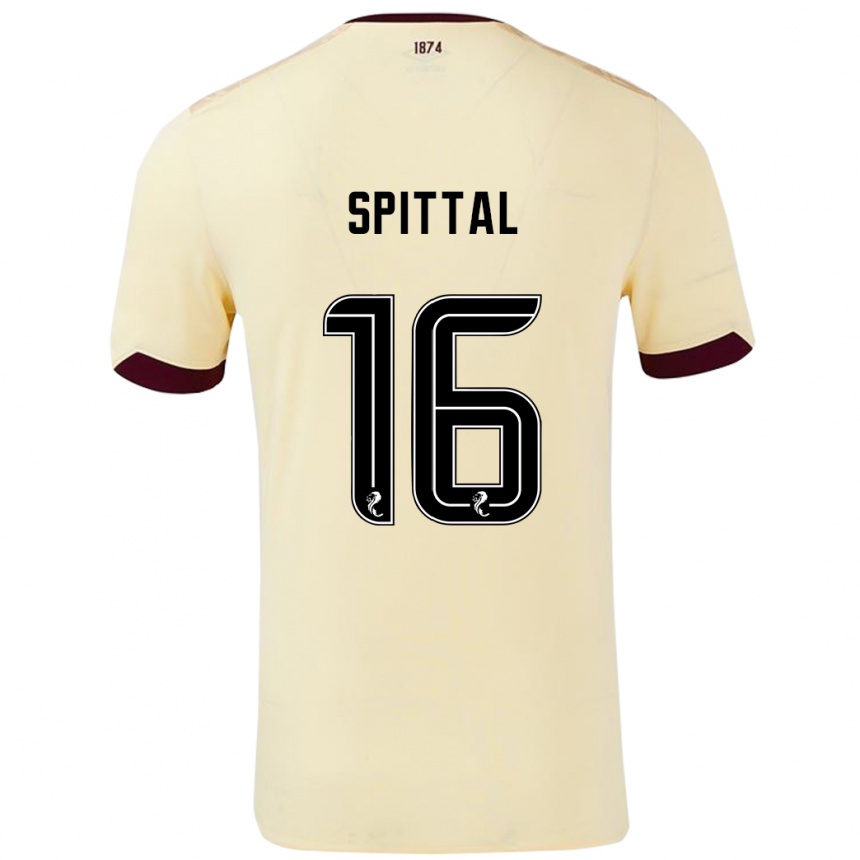 Kids Football Blair Spittal #16 Cream Burgundy Away Jersey 2024/25 T-Shirt