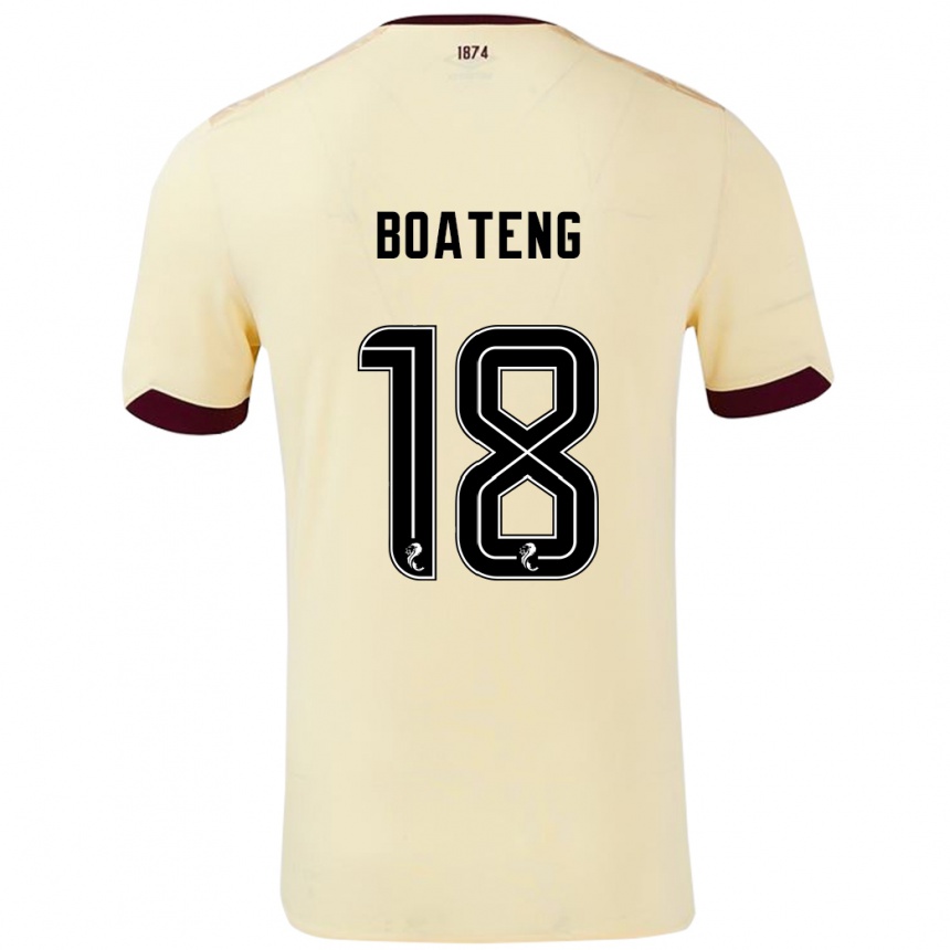 Kids Football Malachi Boateng #18 Cream Burgundy Away Jersey 2024/25 T-Shirt