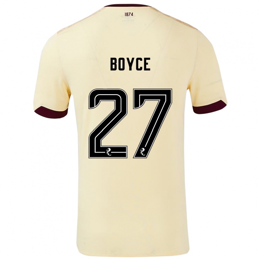 Kids Football Liam Boyce #27 Cream Burgundy Away Jersey 2024/25 T-Shirt