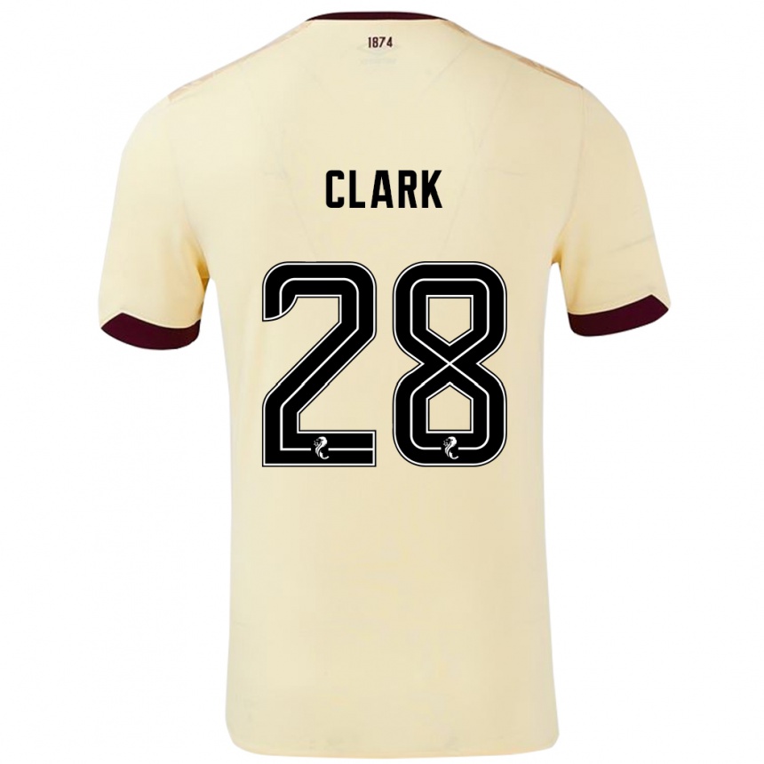 Kids Football Zander Clark #28 Cream Burgundy Away Jersey 2024/25 T-Shirt