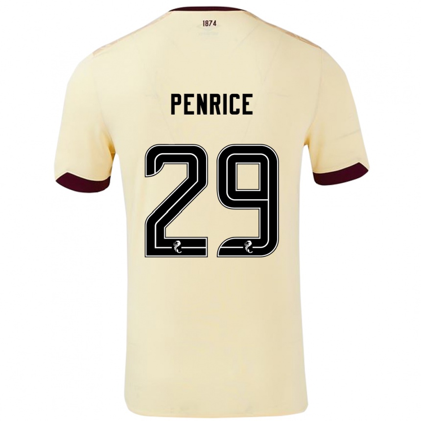 Kids Football James Penrice #29 Cream Burgundy Away Jersey 2024/25 T-Shirt