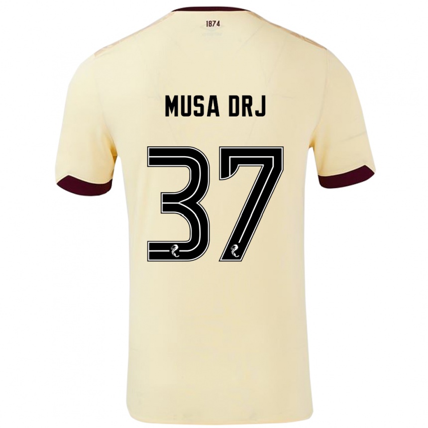 Kids Football Musa Drammeh #37 Cream Burgundy Away Jersey 2024/25 T-Shirt