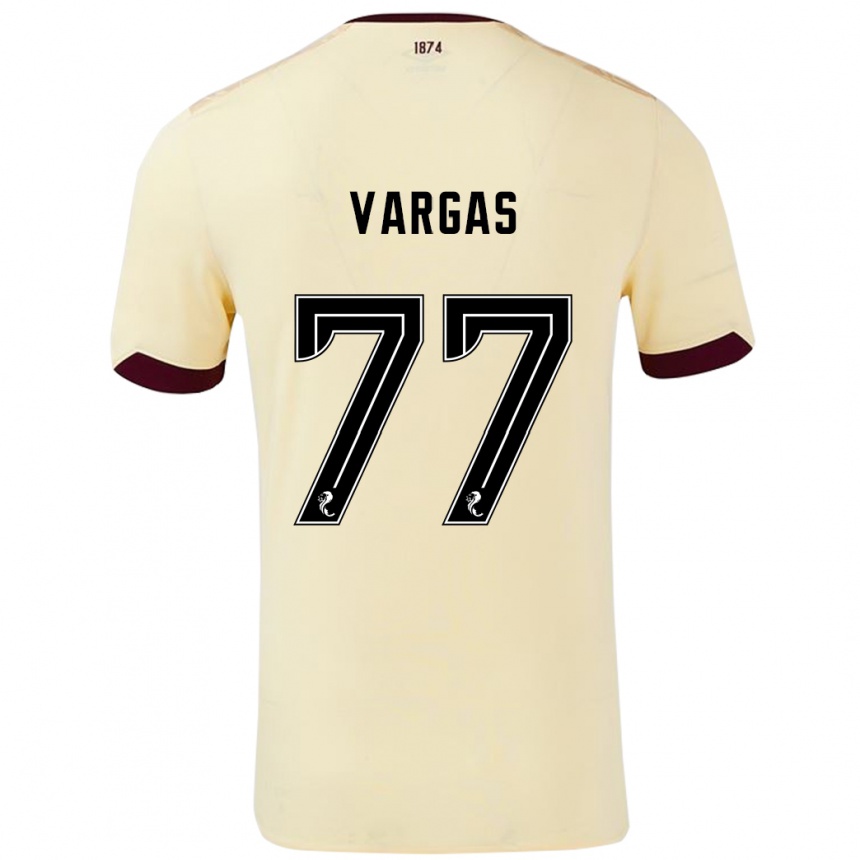 Kids Football Kenneth Vargas #77 Cream Burgundy Away Jersey 2024/25 T-Shirt