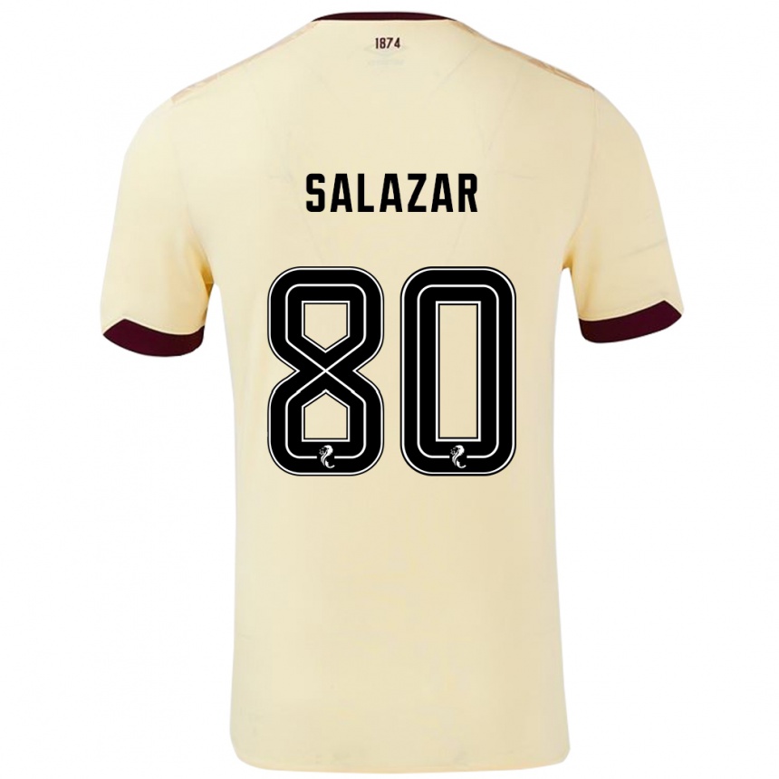 Kids Football Andrés Salazar #80 Cream Burgundy Away Jersey 2024/25 T-Shirt