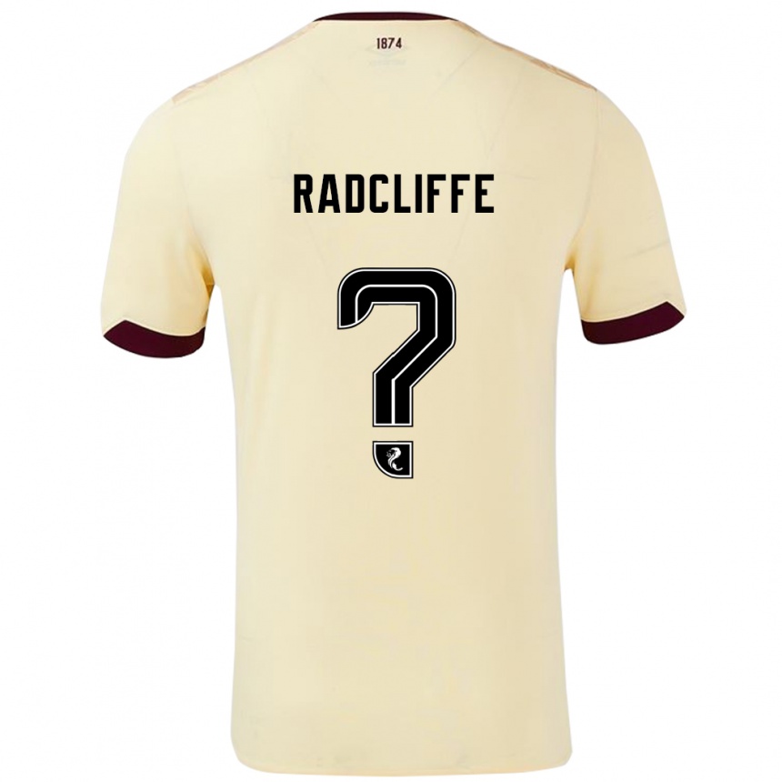 Kids Football Josh Radcliffe #0 Cream Burgundy Away Jersey 2024/25 T-Shirt