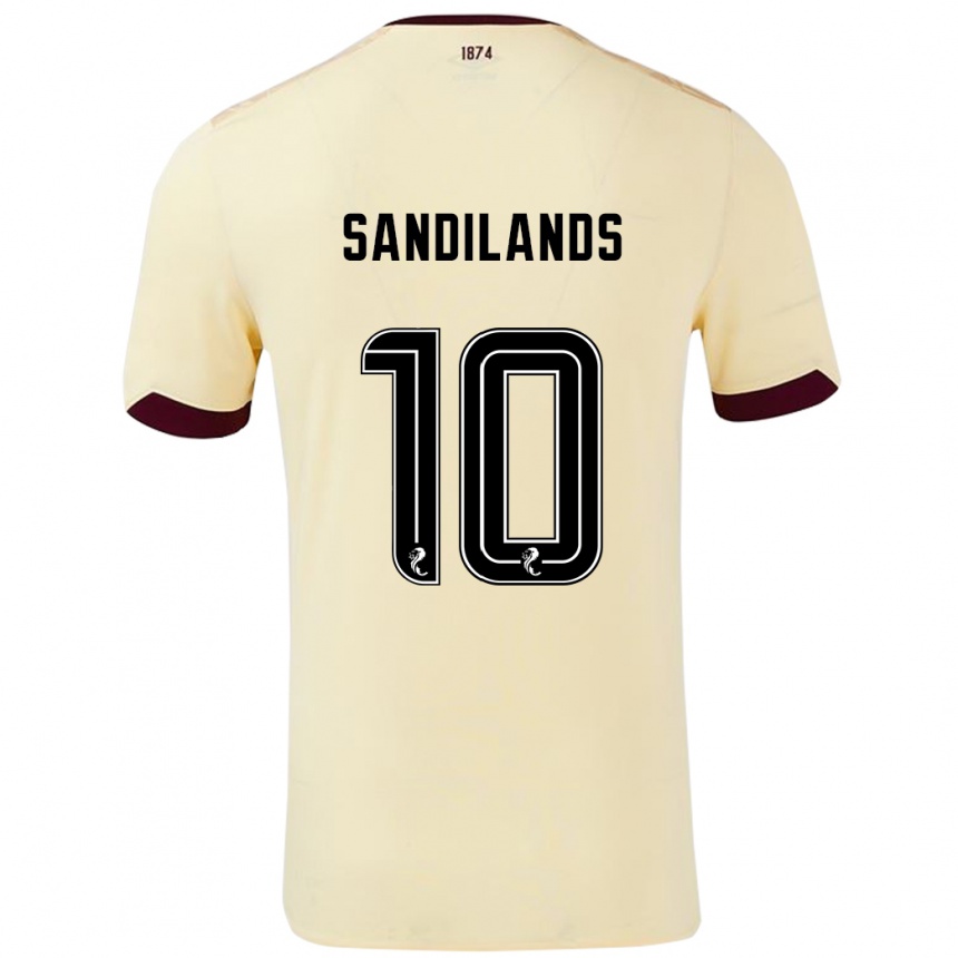 Kids Football Callum Sandilands #10 Cream Burgundy Away Jersey 2024/25 T-Shirt