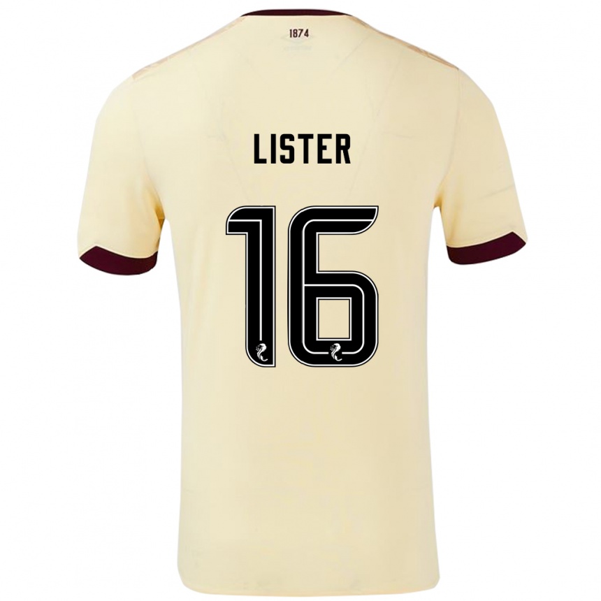 Kids Football Henry Lister #16 Cream Burgundy Away Jersey 2024/25 T-Shirt