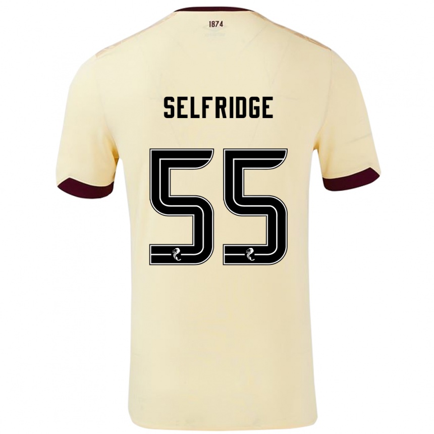 Kids Football Louis Selfridge #55 Cream Burgundy Away Jersey 2024/25 T-Shirt