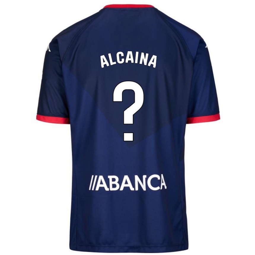 Kids Football Raúl Alcaina #0 Navy Blue Away Jersey 2024/25 T-Shirt