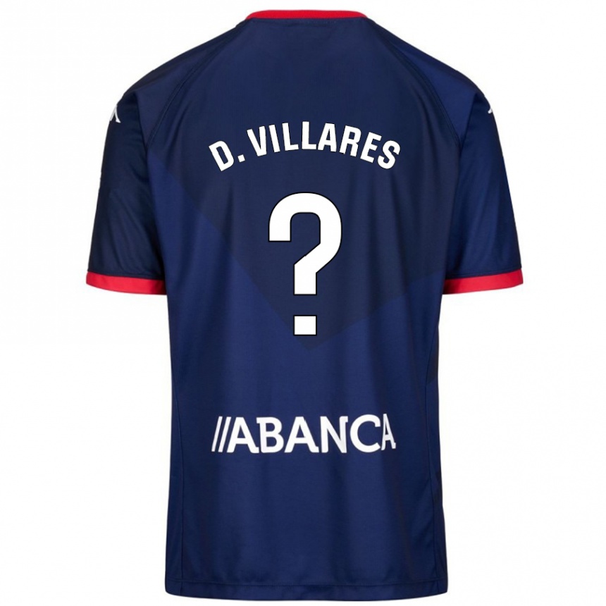 Kids Football Diego Villares #8 Navy Blue Away Jersey 2024/25 T-Shirt