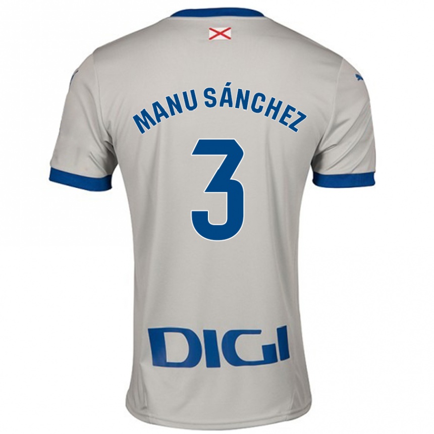 Kids Football Manu Sanchez #3 Light Gray Away Jersey 2024/25 T-Shirt