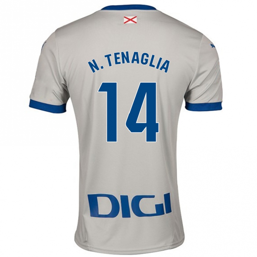 Kids Football Nahuel Tenaglia #14 Light Gray Away Jersey 2024/25 T-Shirt