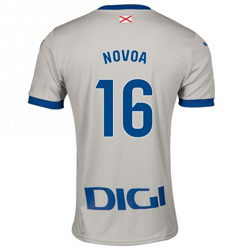 Kids Football Hugo Novoa #16 Light Gray Away Jersey 2024/25 T-Shirt