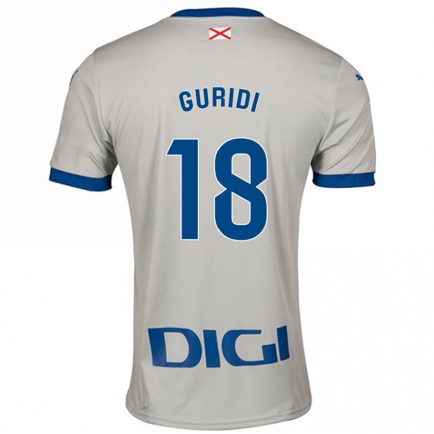 Kids Football Jon Guridi #18 Light Gray Away Jersey 2024/25 T-Shirt